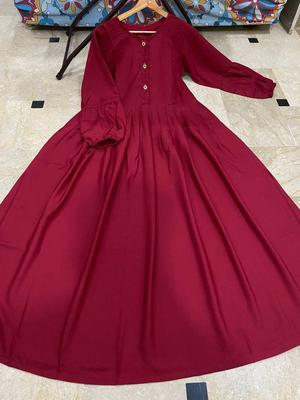 Classic Maroon Georgette Maxi Abaya