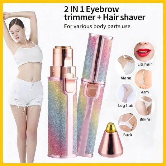 2 in 1 Electric Eyebrow Trimmer and Shaver, Flawless Hair Remover 2 in 1 Hair Remover Trimmer For Women