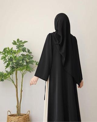Elegant Black Georgette Classic Abaya with Stoller