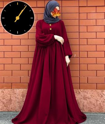 Classic Maroon Georgette Maxi Abaya