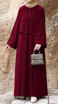 Elegant Maroon Georgette Classic Abaya