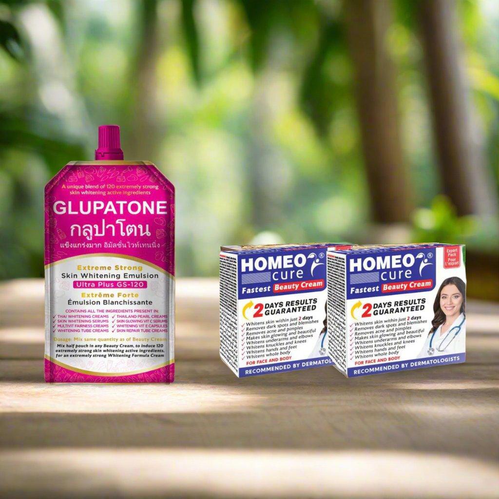 Pack of Three, 2 Homeo Cure Beauty Cream & 1 Glupatone, Pack Of 3